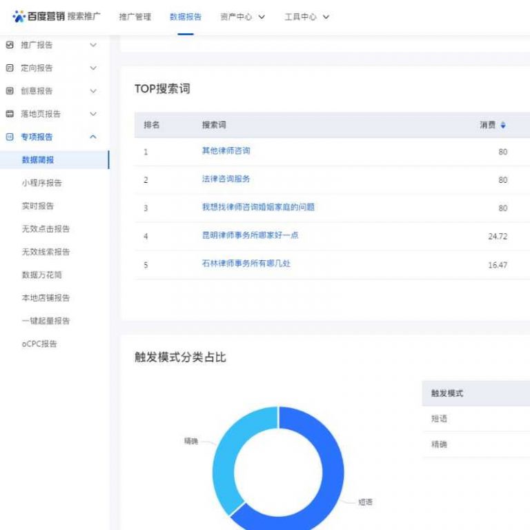 百度代运营 流程 数据分析报告​